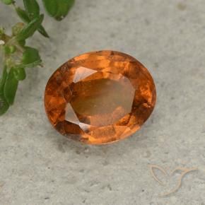1.81 ct Orange Hessonite Garnet Stone, Natural Hessonite Garnet in Oval Facet Shape for Sale