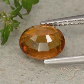 Hessonite Garnet Gemstone in 8 x 6.6 mm Size for Sale, Hessonite Garnet Stone in Deep Orange Color