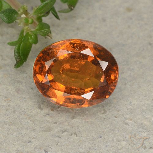 1.90ct Natural Deep Orange Hessonite Garnet, Oval, VS-SI