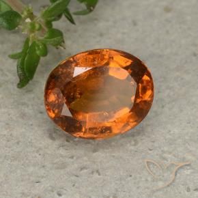 1.90 ct Orange Hessonite Garnet Stone, Natural Hessonite Garnet in Oval Facet Shape for Sale