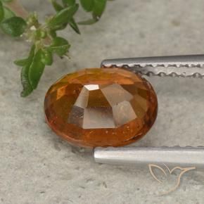 Hessonite Garnet Gemstone in 8.2 x 6.6 mm Size for Sale, Hessonite Garnet Stone in Deep Orange Color