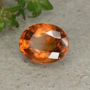1.84 ct Orange Hessonite Garnet Stone, Natural Hessonite Garnet in Oval Facet Shape for Sale