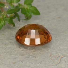 Hessonite Garnet Gemstone in 8.2 x 6.6 mm Size for Sale, Hessonite Garnet Stone in Deep Orange Color