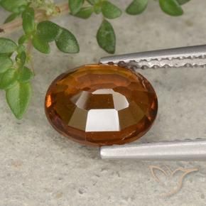 Hessonite Garnet Gemstone in 9 x 7 mm (calibrated) Size for Sale, Hessonite Garnet Stone in Amber Orange Color