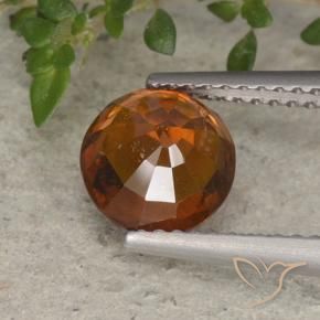Hessonite Garnet Gemstone in 7 mm (calibrated) Size for Sale, Hessonite Garnet Stone in Deep Orange Color