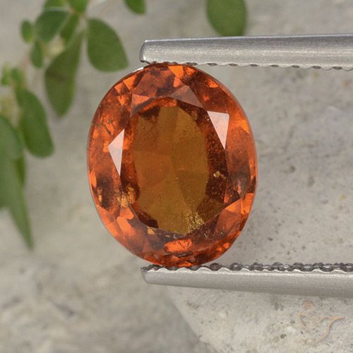 2.20ct Natural Reddish Orange Hessonite Garnet, Oval, VS-SI