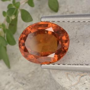 2.20 ct Orange Hessonite Garnet Stone, Natural Hessonite Garnet in Oval Facet Shape for Sale