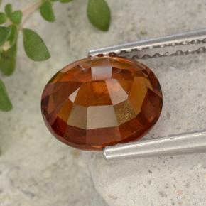 Hessonite Garnet Gemstone in 9.1 x 7.7 mm Size for Sale, Hessonite Garnet Stone in Amber Orange Color