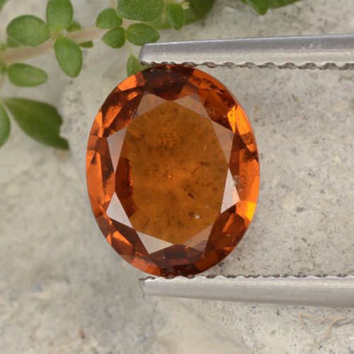 1.90ct Natural Medium-Dark Orange Hessonite Garnet, Oval, VS