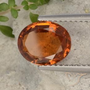 1.90 ct Orange Hessonite Garnet Stone, Natural Hessonite Garnet in Oval Facet Shape for Sale
