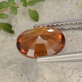 Hessonite Garnet Gemstone in 9 x 7.3 mm Size for Sale, Hessonite Garnet Stone in Medium-Dark Orange Color