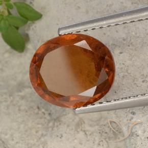 2.71 ct Orange Hessonite Garnet Stone, Natural Hessonite Garnet in Oval Facet Shape for Sale