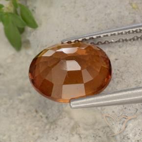 Hessonite Garnet Gemstone in 9.5 x 8 mm Size for Sale, Hessonite Garnet Stone in Medium-Dark Orange Color