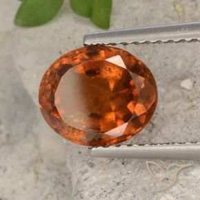 2.40 ct Orange Hessonite Garnet Stone, Natural Hessonite Garnet in Oval Facet Shape for Sale