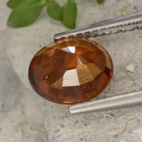 Hessonite Garnet Gemstone in 8.8 x 7.4 mm Size for Sale, Hessonite Garnet Stone in Deep Orange Color