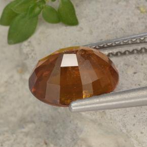 Hessonite Garnet Gemstone in 9.1 x 7.6 mm Size for Sale, Hessonite Garnet Stone in Medium Orange Color