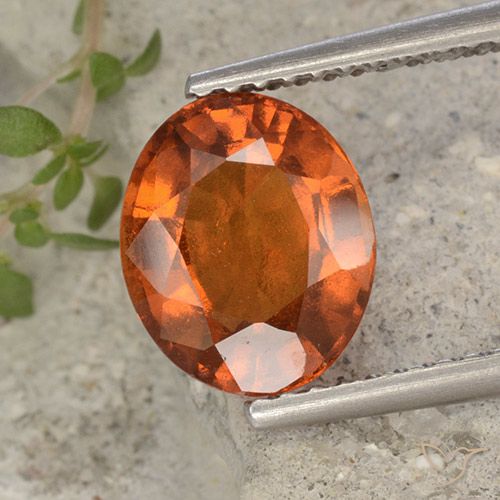 2.40ct Natural Medium Orange Hessonite Garnet, Oval, VS