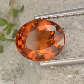 2.40 ct Orange Hessonite Garnet Stone, Natural Hessonite Garnet in Oval Facet Shape for Sale
