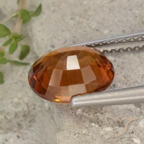 Hessonite Garnet Gemstone in 9.1 x 7.6 mm Size for Sale, Hessonite Garnet Stone in Medium Orange Color