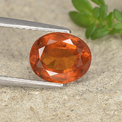 1.96ct Natural Deep Orange Hessonite Garnet, Oval, VS