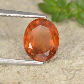 1.96 ct Orange Hessonite Garnet Stone, Natural Hessonite Garnet in Oval Facet Shape for Sale