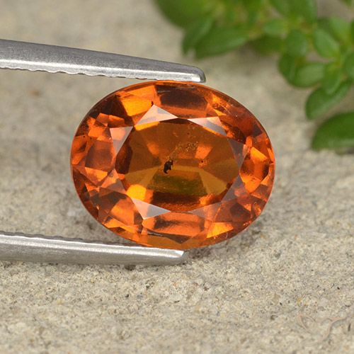 2.27ct Natural Medium-Dark Orange Hessonite Garnet, Oval, VS-SI