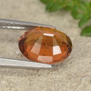 Hessonite Garnet Gemstone in 9 x 7 mm (calibrated) Size for Sale, Hessonite Garnet Stone in Medium-Dark Orange Color