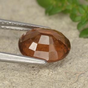Hessonite Garnet Gemstone in 9.1 x 7.5 mm Size for Sale, Hessonite Garnet Stone in Amber Orange Color