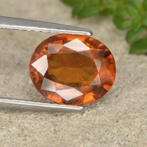 Deep Orange Hessonite Garnet Gem - 2.1ct Oval Facet (ID: 496474)