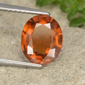 2.12 ct Orange Hessonite Garnet Stone, Natural Hessonite Garnet in Oval Facet Shape for Sale