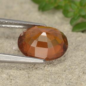 Hessonite Garnet Gemstone in 9.1 x 7.5 mm Size for Sale, Hessonite Garnet Stone in Deep Orange Color