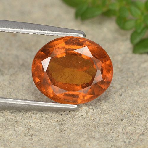 2.24ct Natural Medium Orange Hessonite Garnet, Oval, VS