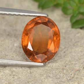 2.24 ct Orange Hessonite Garnet Stone, Natural Hessonite Garnet in Oval Facet Shape for Sale