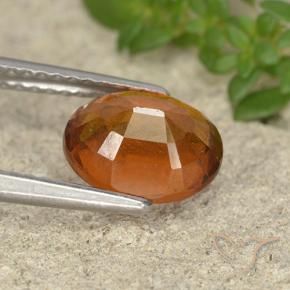 Hessonite Garnet Gemstone in 9 x 7 mm (calibrated) Size for Sale, Hessonite Garnet Stone in Medium Orange Color