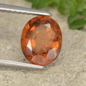 2.01 ct Orange Hessonite Garnet Stone, Natural Hessonite Garnet in Oval Facet Shape for Sale