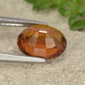 Hessonite Garnet Gemstone in 8.6 x 7 mm Size for Sale, Hessonite Garnet Stone in Medium-Dark Orange Color