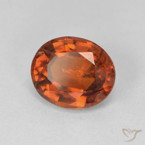 2.76 ct Orange Hessonite Garnet Stone, Natural Hessonite Garnet in Oval Facet Shape for Sale