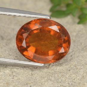 rötlich-orange Hessonit-Granat Edelstein - 3.1ct Oval facettiert (ID: 496480)