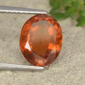3.12 ct Orange Hessonite Garnet Stone, Natural Hessonite Garnet in Oval Facet Shape for Sale