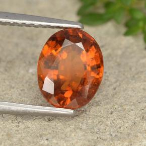 2.05 ct Orange Hessonite Garnet Stone, Natural Hessonite Garnet in Oval Facet Shape for Sale