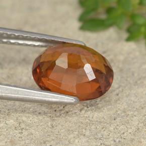 Hessonite Garnet Gemstone in 8.6 x 6.9 mm Size for Sale, Hessonite Garnet Stone in Medium-Dark Orange Color