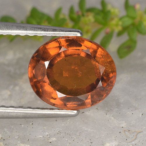 2.15ct Natural Medium-Dark Orange Hessonite Garnet, Oval, VS-SI