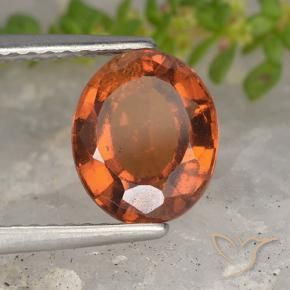 2.15 ct Orange Hessonite Garnet Stone, Natural Hessonite Garnet in Oval Facet Shape for Sale