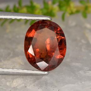 2.23 ct Red Hessonite Garnet Stone, Natural Hessonite Garnet in Oval Facet Shape for Sale