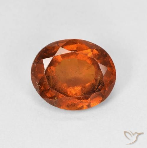 2.13ct Natural Dark Orange Hessonite Garnet, Oval, VS-SI
