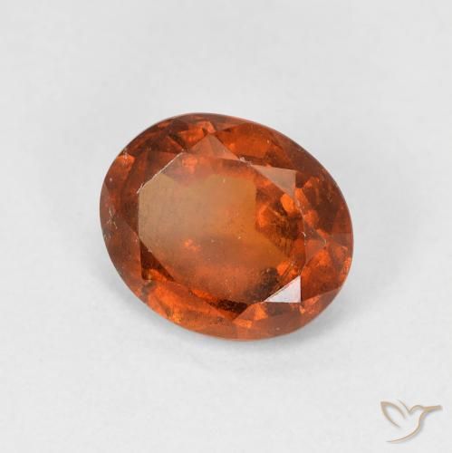 2.13 ct Orange Hessonite Garnet Stone, Natural Hessonite Garnet in Oval Facet Shape for Sale