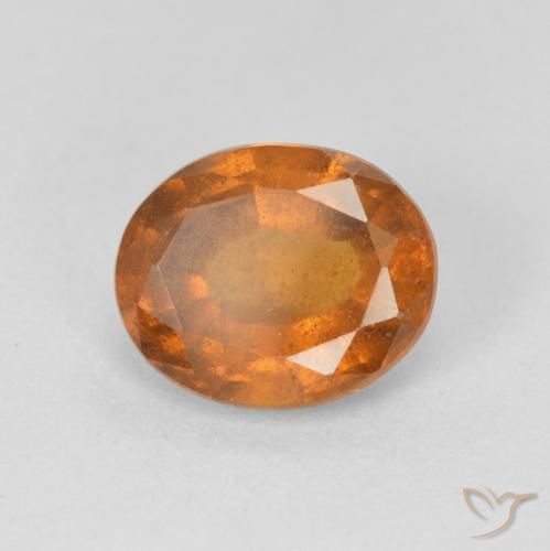 2.19 ct Orange Hessonite Garnet Stone, Natural Hessonite Garnet in Oval Facet Shape for Sale