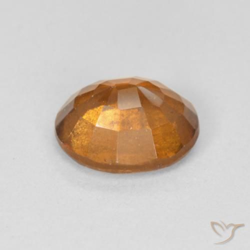 Hessonite Garnet Gemstone in 8.5 x 7 mm Size for Sale, Hessonite Garnet Stone in Medium Dark-Orange Color