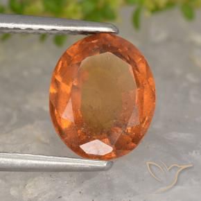 2.27 ct Orange Hessonite Garnet Stone, Natural Hessonite Garnet in Oval Facet Shape for Sale