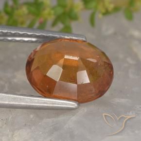 Hessonite Garnet Gemstone in 9 x 7.4 mm Size for Sale, Hessonite Garnet Stone in Deep Orange Color